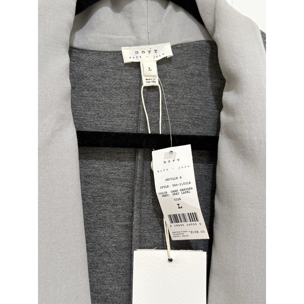 NWT Soft Joie Neville Blazer Gray Knit Open Front Jacket Women’s S L - Picture 5 of 8